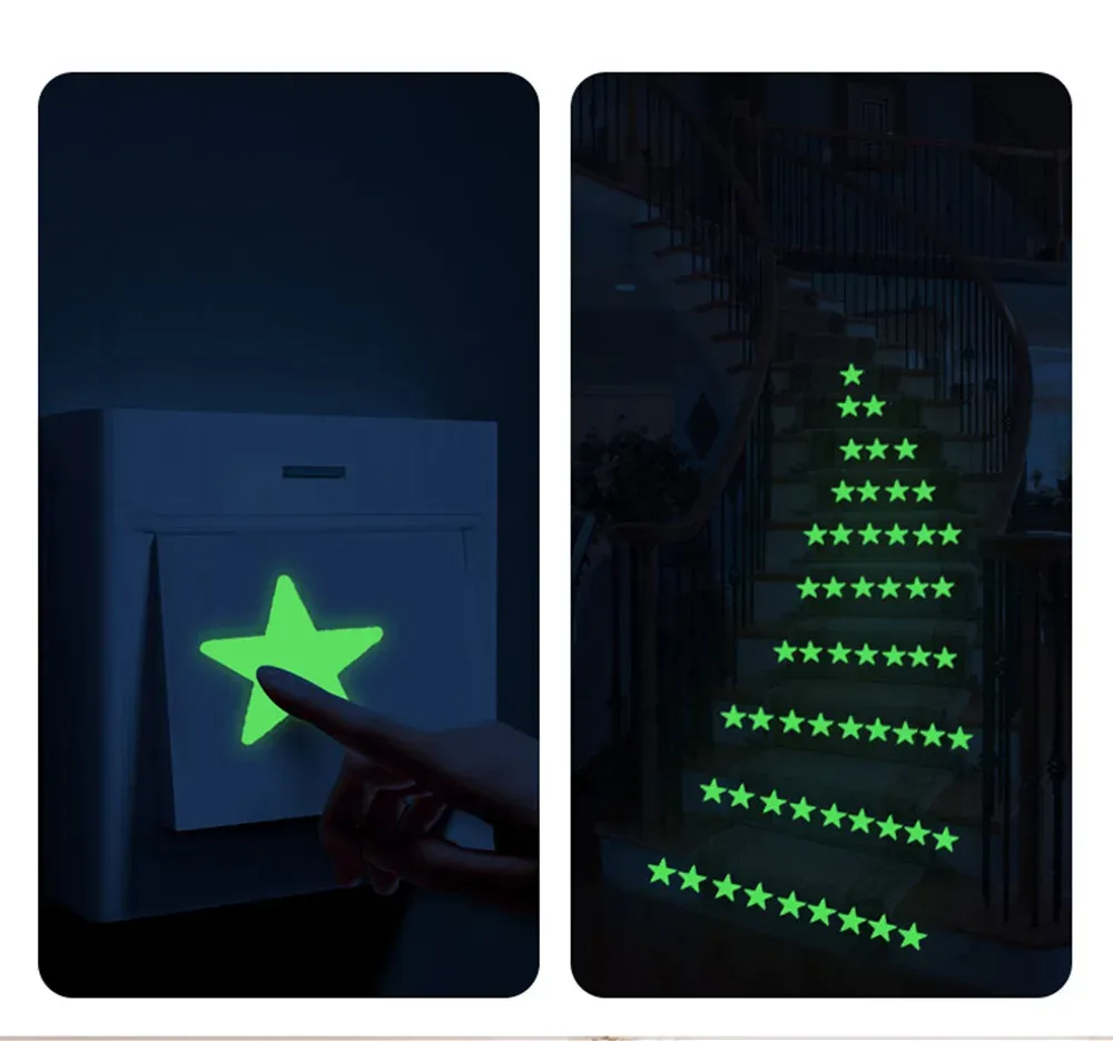 Ambiance d'une chambre d'enfant avec autocollants lumineux