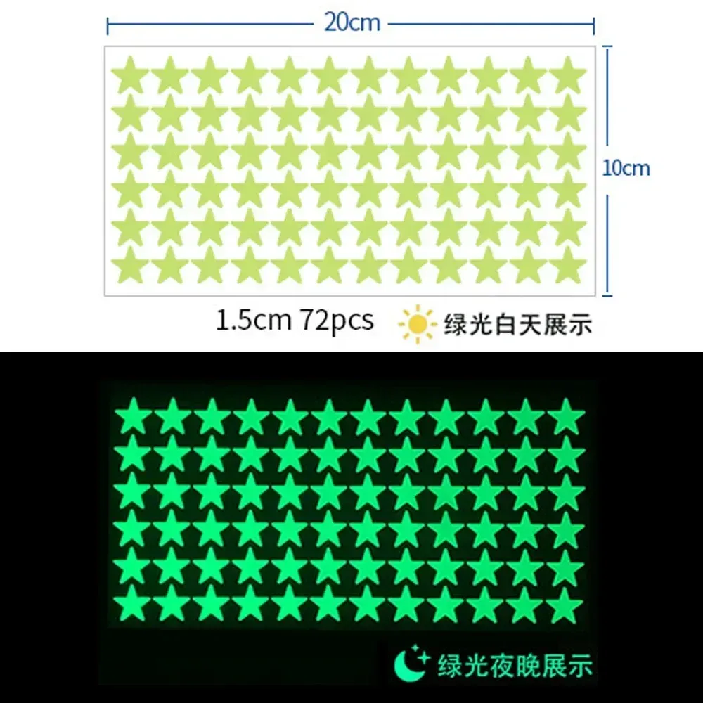 Autocollants muraux phosphorescents étoiles et points pour plafond de chambre d'enfant 11