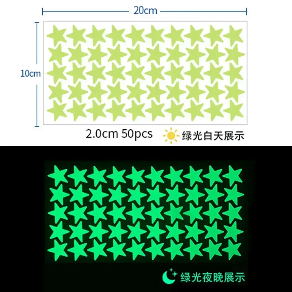 Autocollants muraux phosphorescents étoiles et points pour plafond de chambre d'enfant 7