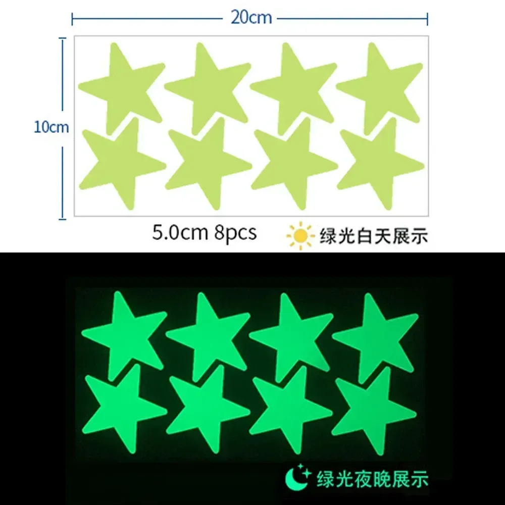 Autocollants muraux phosphorescents étoiles et points pour plafond de chambre d'enfant 9