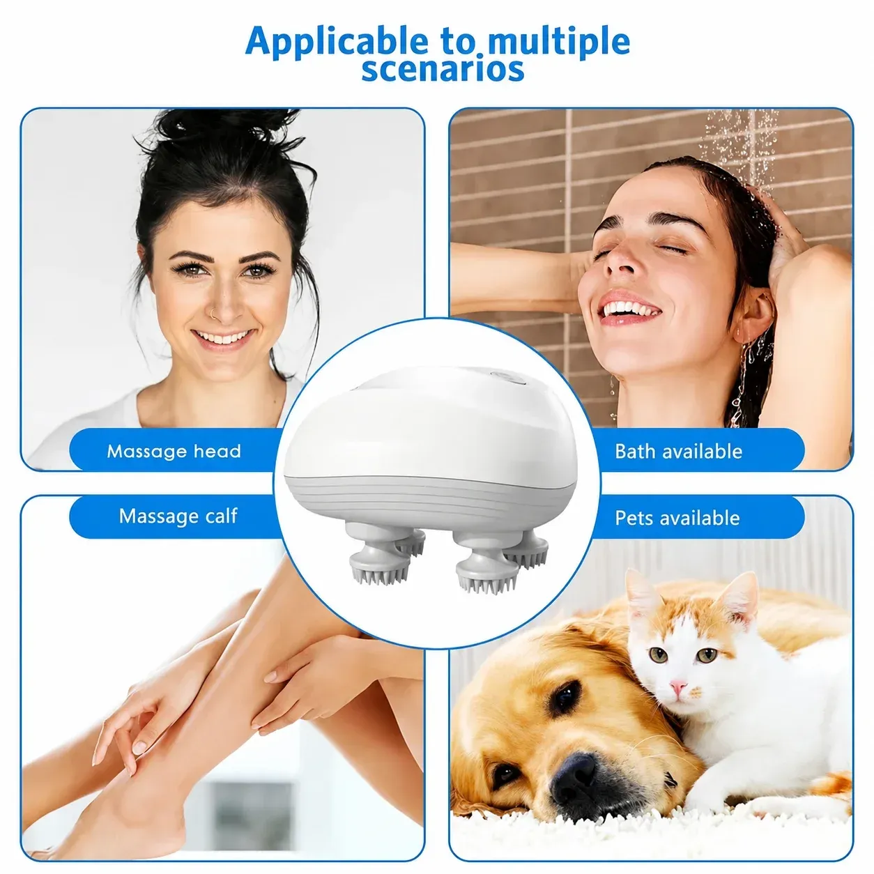 Masseur électrique rechargeable par USB pour le cuir chevelu, les épaules et la nuque 6