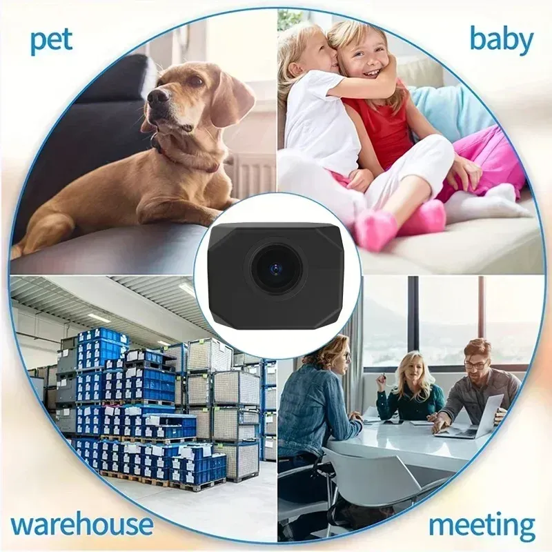 Caméra de sécurité WiFi 4K avec vision nocturne, mini caméra intelligente pour la maison, surveillance IP intérieure et accès à distance via application 3