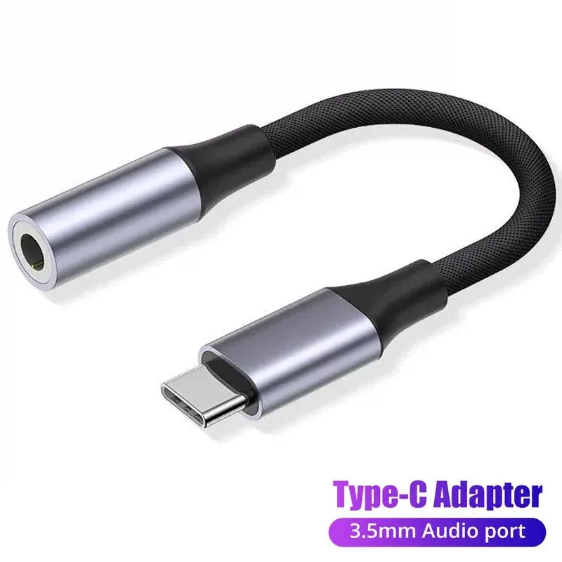 Adaptateur audio USB-C vers prise jack 3,5 mm pour téléphone, câble filaire Plug and Play pour écouteurs