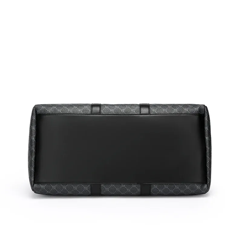 Sac de voyage noir pour homme, vue en bandoulière