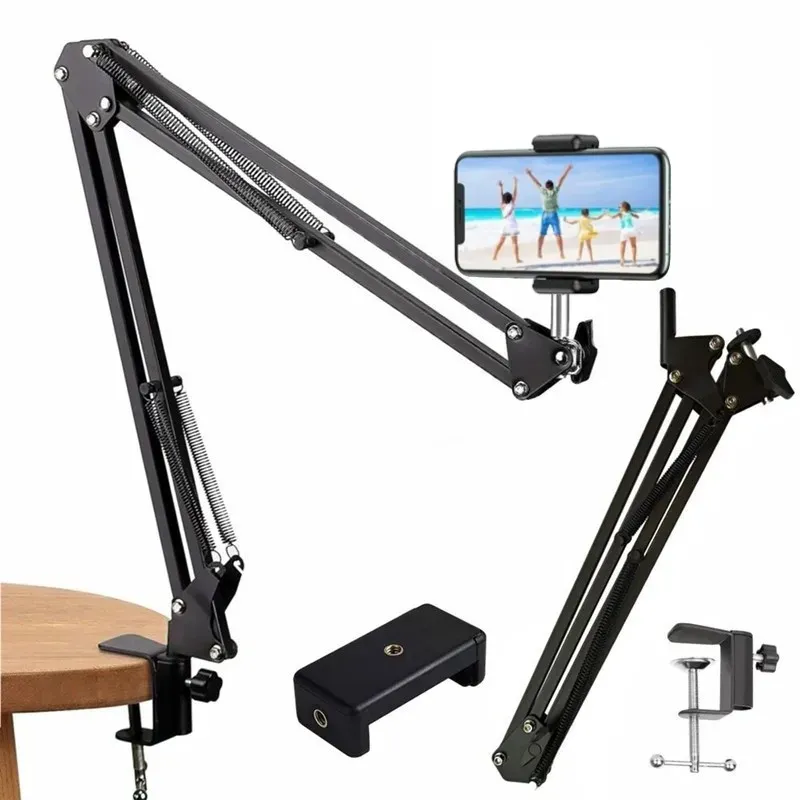 Trépied flexible à bras articulé pour smartphone, pliable, pour bureau, ordinateur portable, vidéo et diffusion en direct 8