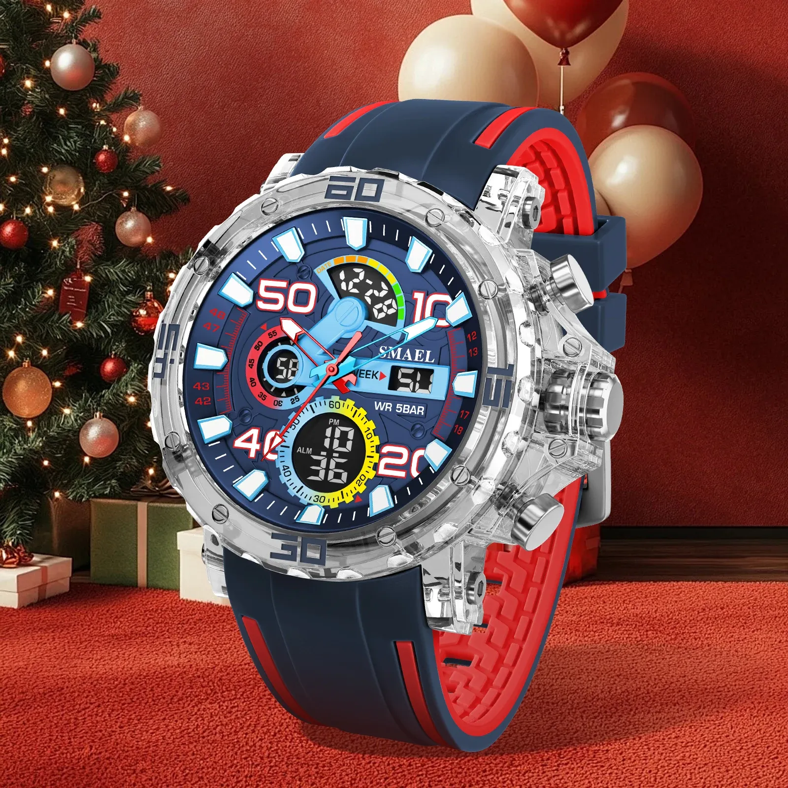 Montre militaire pour homme 2025, étanche 50 m, chronomètre, alarme et éclairage LED, montre digitale de sport - Image 1