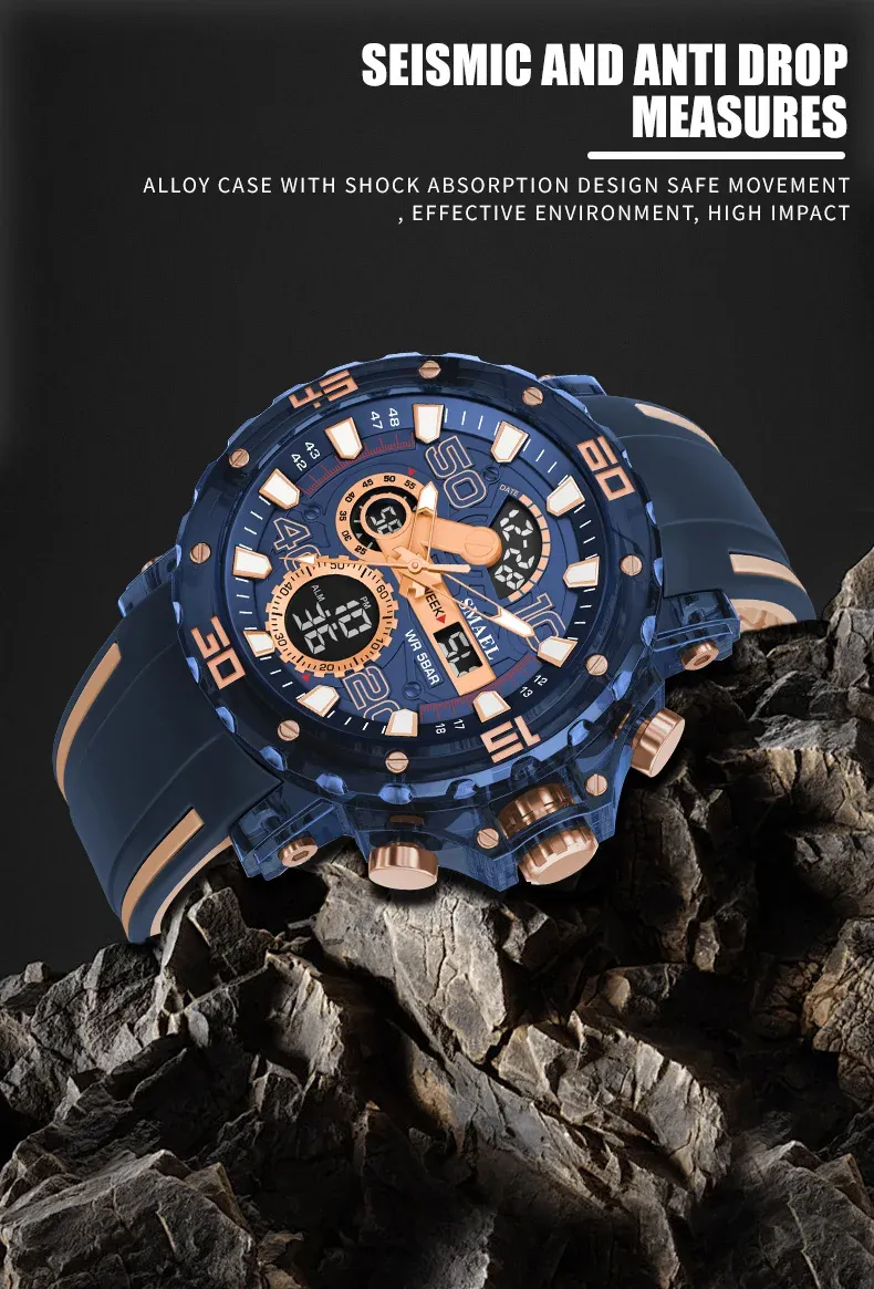 Montre militaire SMAEL, rétroéclairage LED