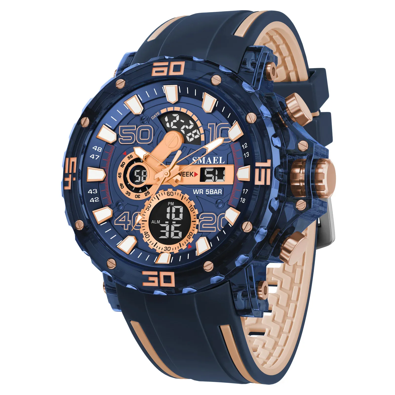 Montre militaire pour homme 2025, étanche 50 m, chronomètre, alarme et éclairage LED, montre digitale de sport 13