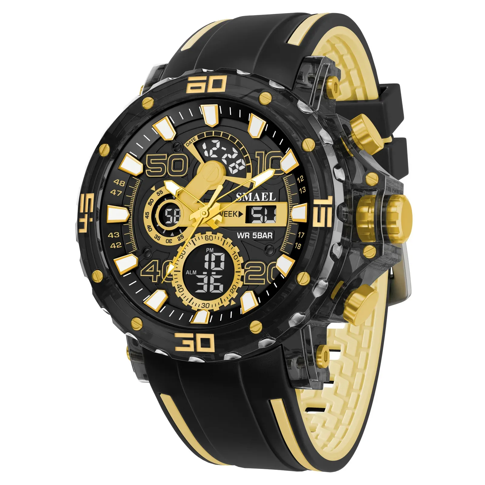 Montre militaire pour homme 2025, étanche 50 m, chronomètre, alarme et éclairage LED, montre digitale de sport 10