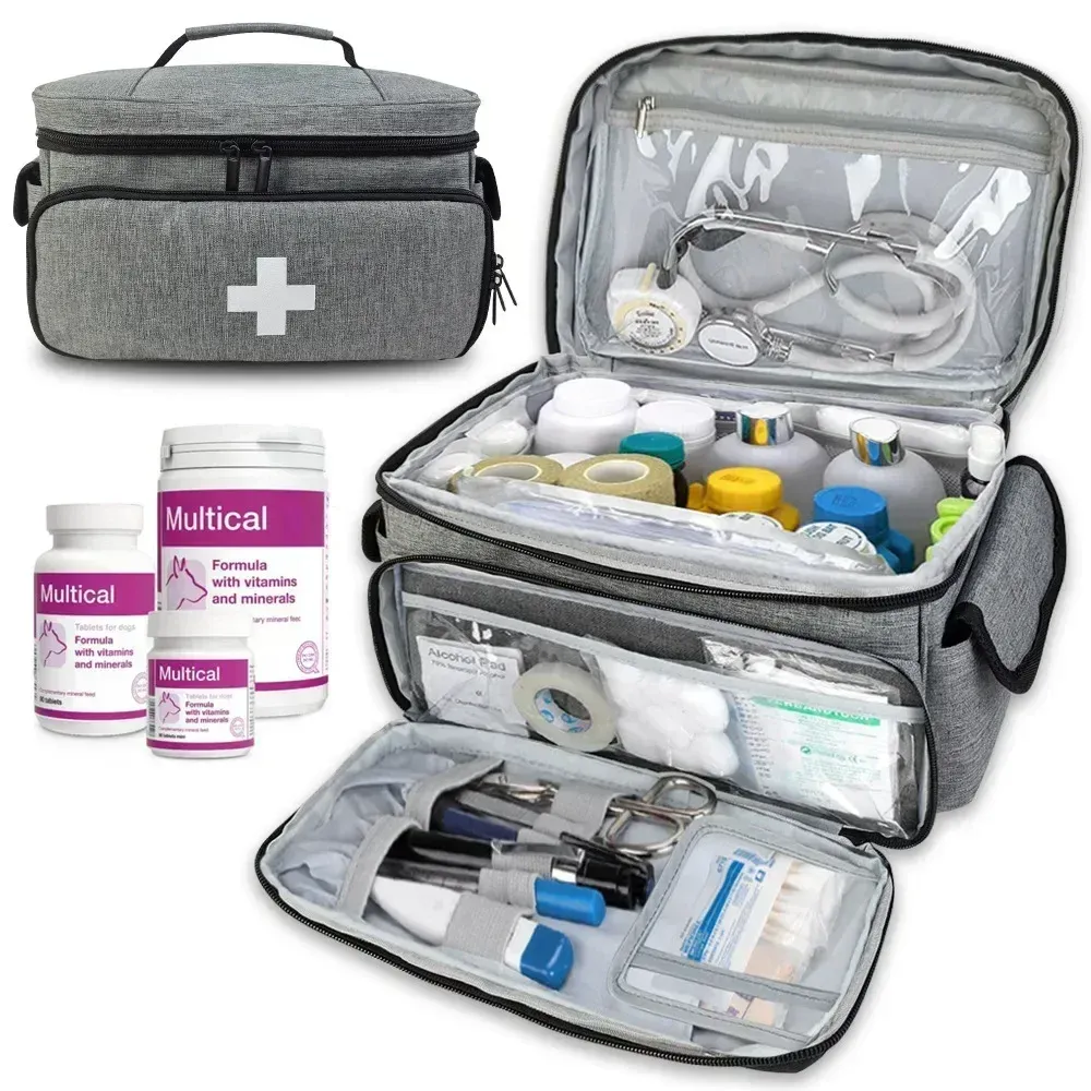 Trousse de premiers secours de voyage, sac de transport médical à domicile, organisateur de rangement multifonctionnel, boîtes à médicaments en couches, armoire à pharmacie - Image 1