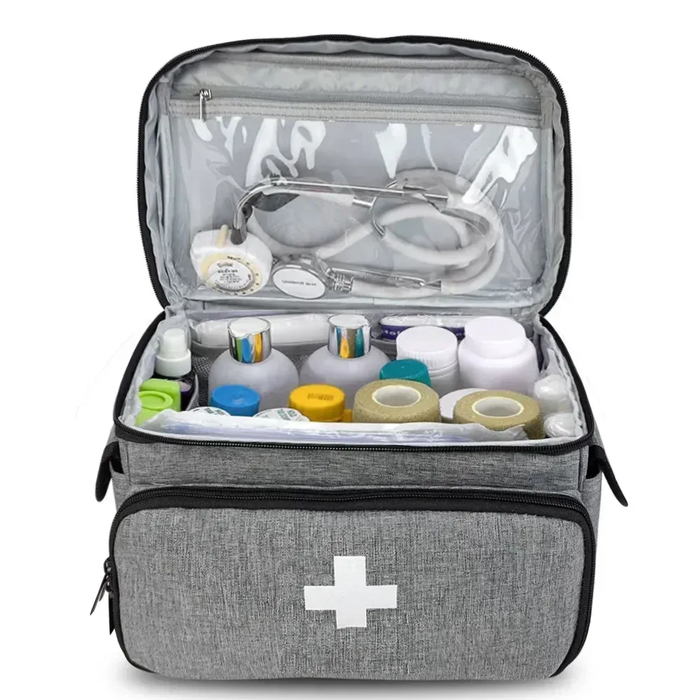 Trousse de premiers secours de voyage, sac de transport médical à domicile, organisateur de rangement multifonctionnel, boîtes à médicaments en couches, armoire à pharmacie 3
