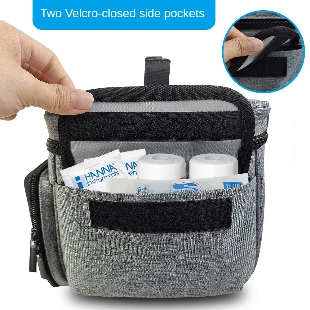 Trousse médicale vue de profil avec poignée de transport