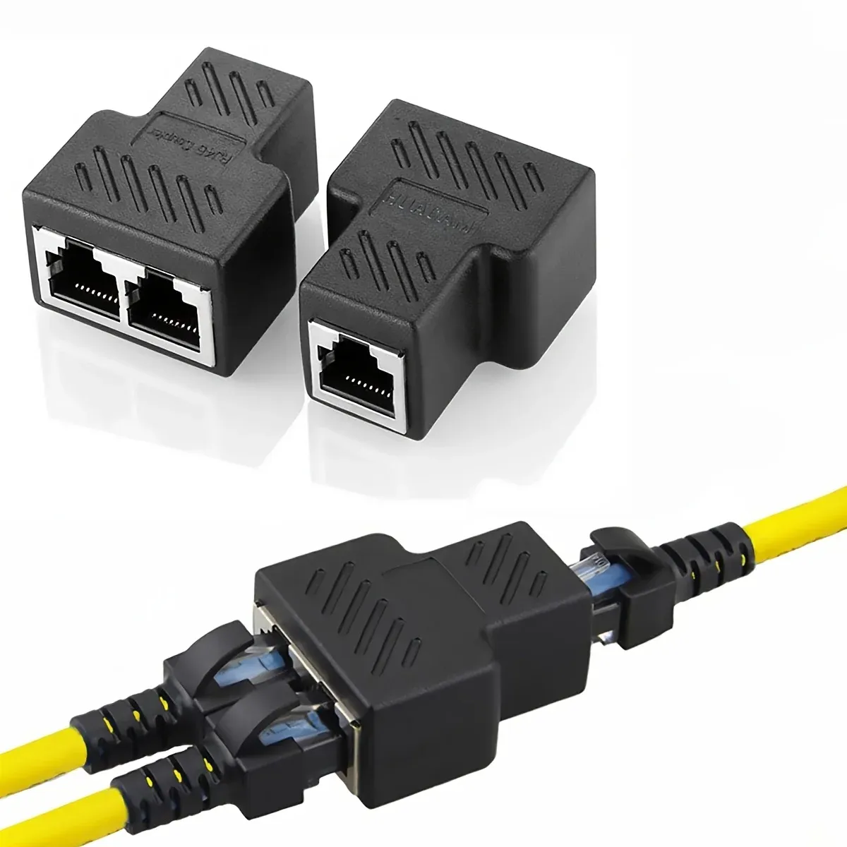 Adaptateur répartiteur RJ45, connecteur réseau USB 1 à 2 Aoiutrn, prise Ethernet double LAN, câble d'extension 8P8C pour Cat5, 5e, Cat6, 7