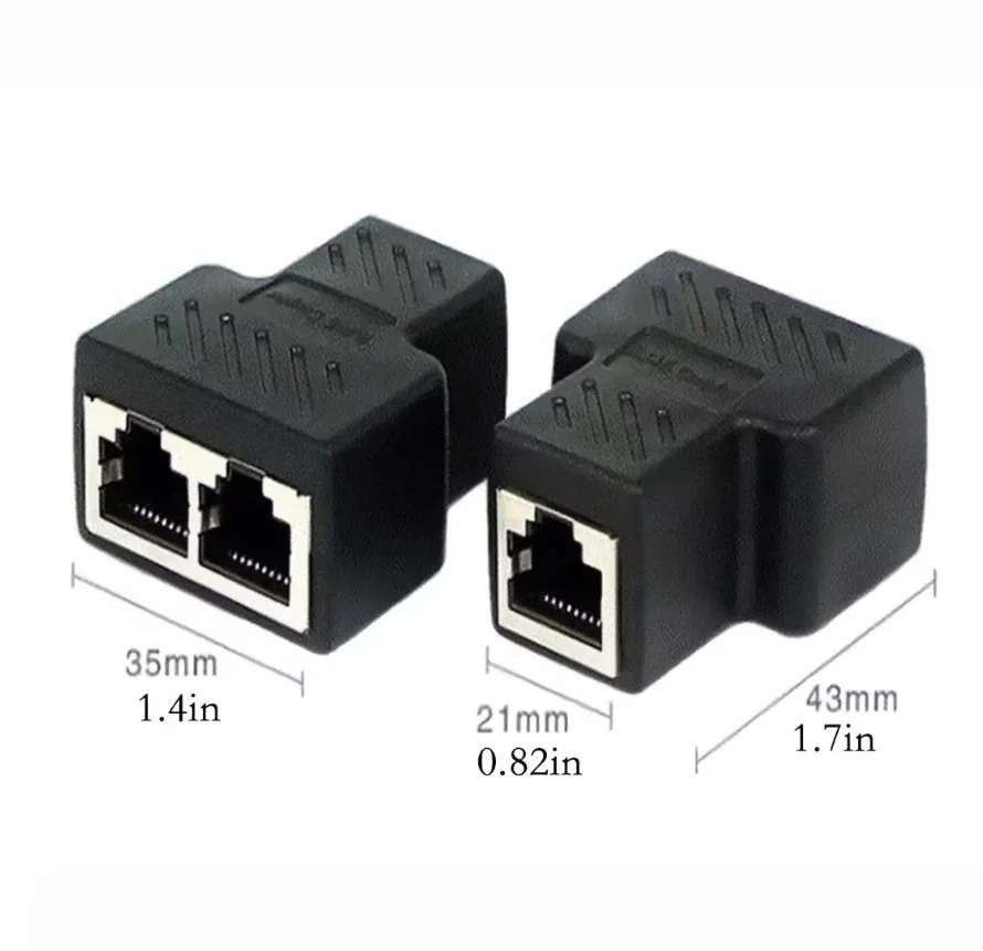 Adaptateur répartiteur RJ45, connecteur réseau USB 1 à 2 Aoiutrn, prise Ethernet double LAN, câble d'extension 8P8C pour Cat5, 5e, Cat6, 7 3