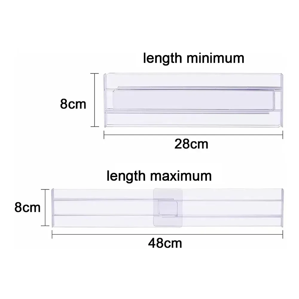 Séparateurs de tiroir pour garde-robe, lot de 1, 2, 4, 6 ou 8, organisateurs extensibles en plastique transparent pour tiroirs de cuisine 2