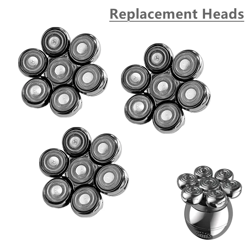 Têtes de rasage de rechange 7D pour rasoir électrique homme, 7 lames flottantes, lavables - Image 1