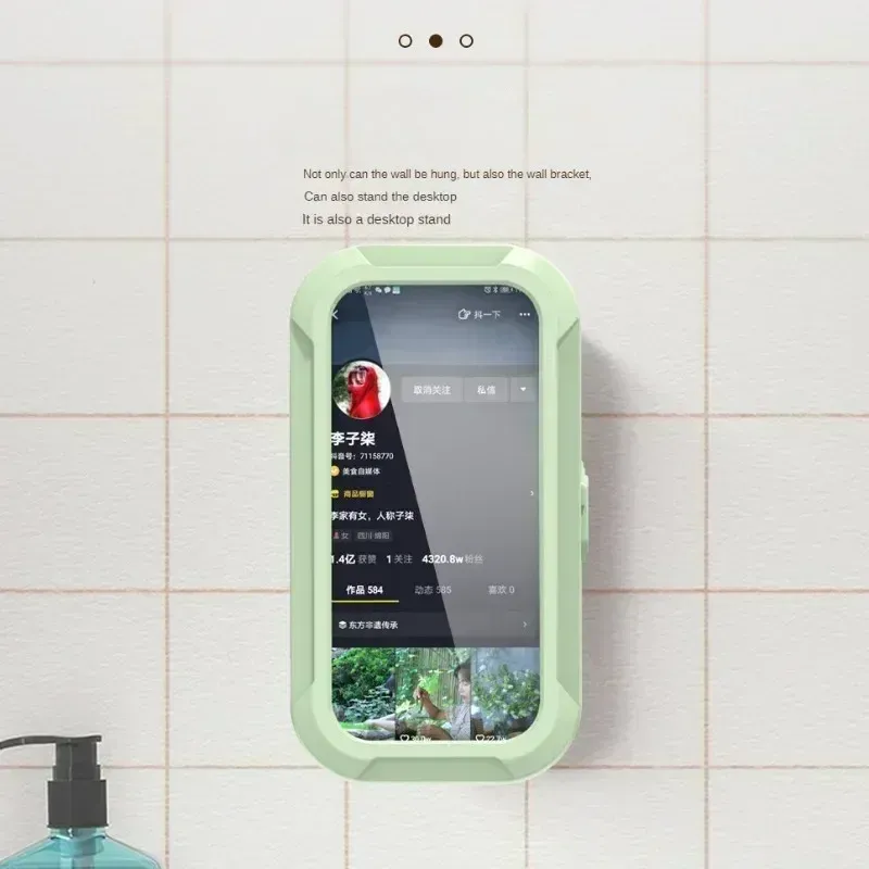 Support de téléphone étanche pour douche, à angle de rotation réglable, support mural télescopique pour salle de bains et cuisine 5