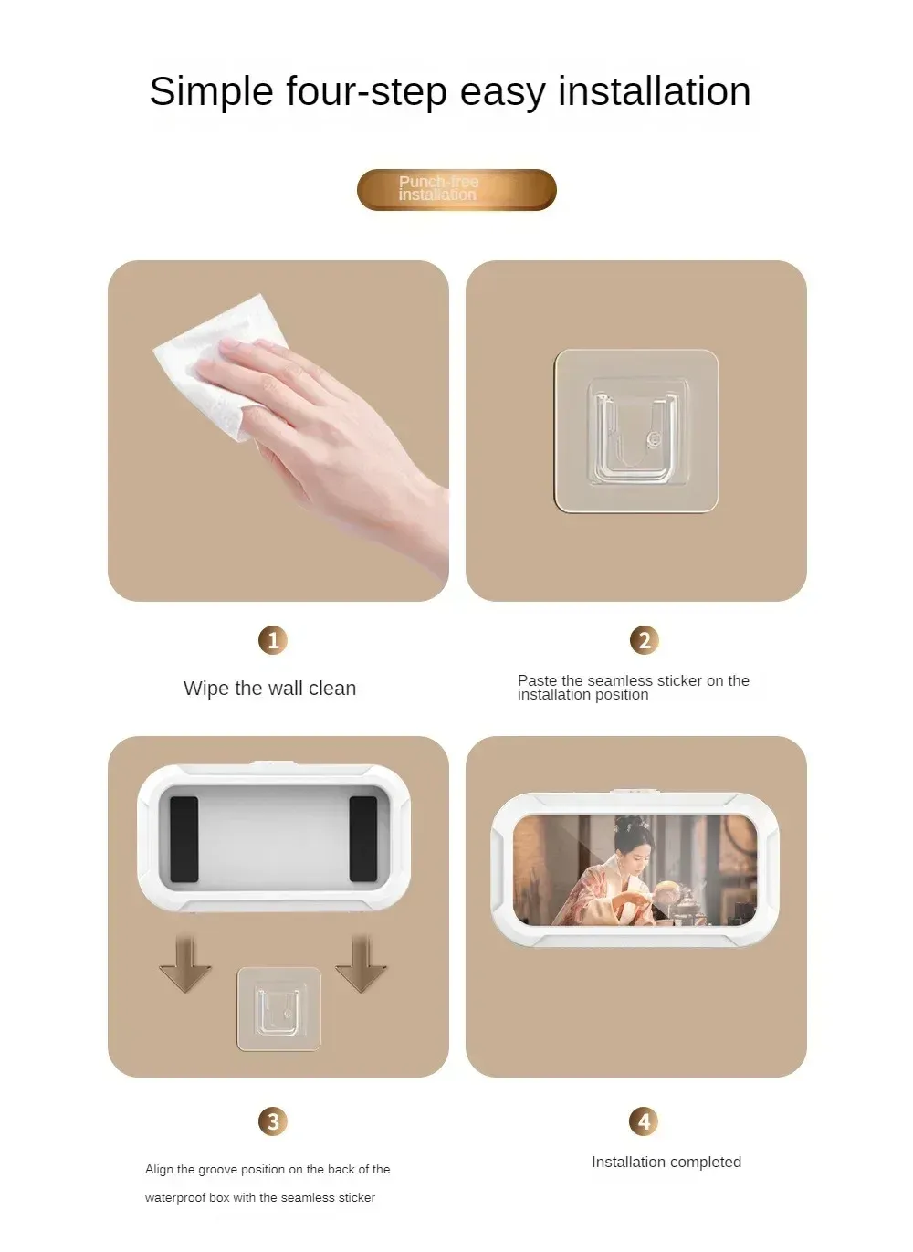 Support de téléphone de douche étanche