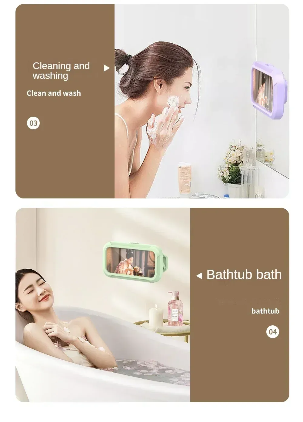 Support de téléphone de douche étanche