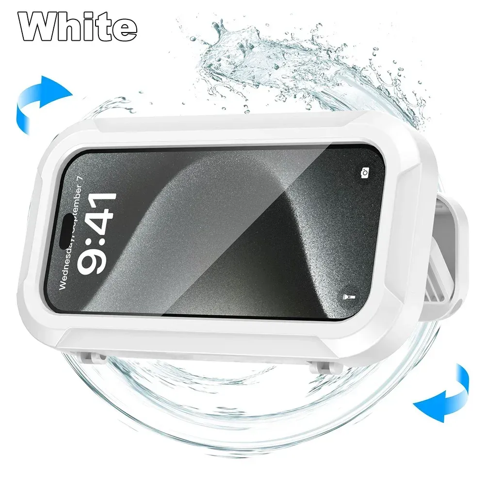 Support de téléphone étanche pour douche, à angle de rotation réglable, support mural télescopique pour salle de bains et cuisine 7