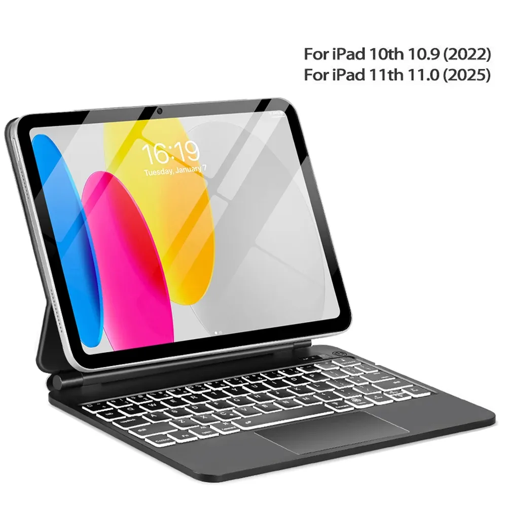 Clavier magique pour iPad 11e génération (A16, 2025) 11 pouces, modèles A3354 et A3355, avec étui pour iPad 10e génération (2022) 10,9 pouces, modèles A2696 et A2757 8