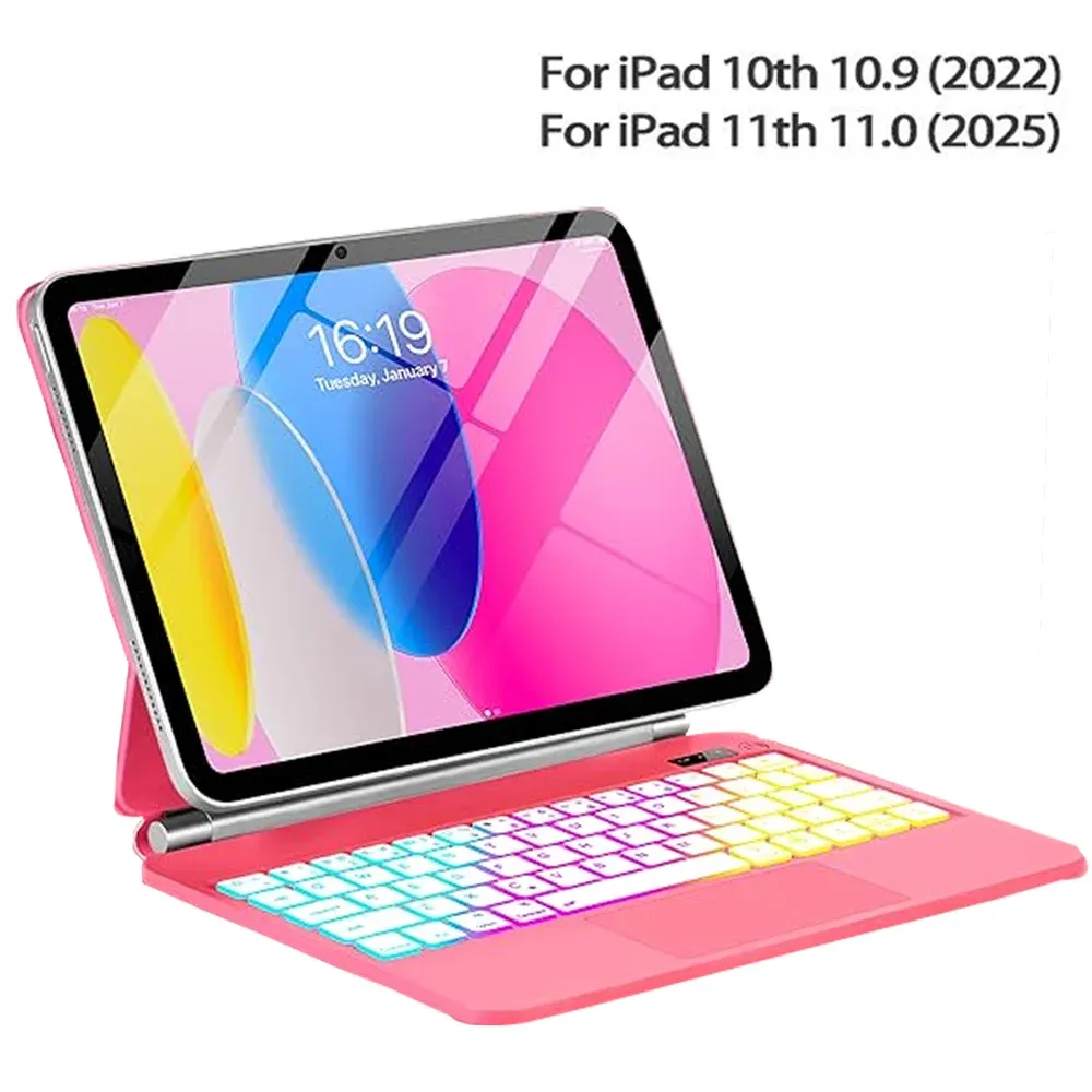 Clavier magique pour iPad 11e génération (A16, 2025) 11 pouces, modèles A3354 et A3355, avec étui pour iPad 10e génération (2022) 10,9 pouces, modèles A2696 et A2757 10
