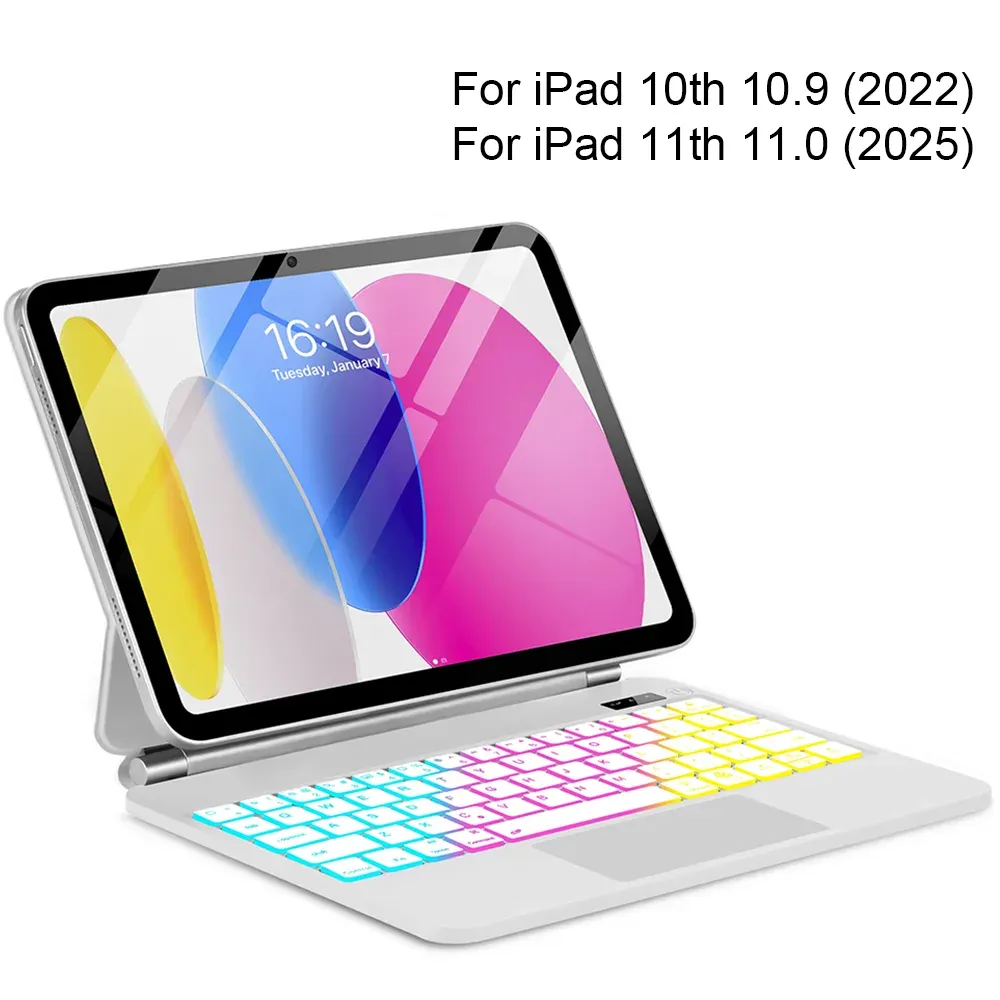 Clavier magique pour iPad 11e génération (A16, 2025) 11 pouces, modèles A3354 et A3355, avec étui pour iPad 10e génération (2022) 10,9 pouces, modèles A2696 et A2757 11