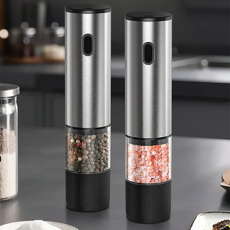 Moulin électrique automatique rechargeable pour sel et poivre, réglage externe de la mouture 6