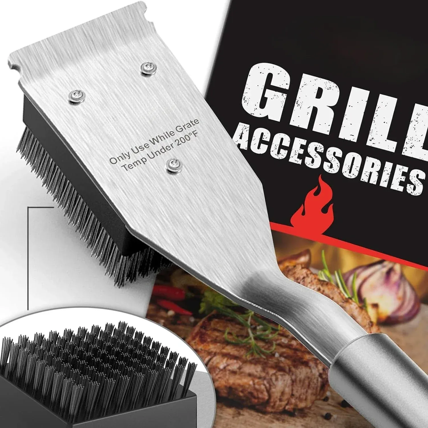 Brosse de nettoyage pour gril, résultat après nettoyage