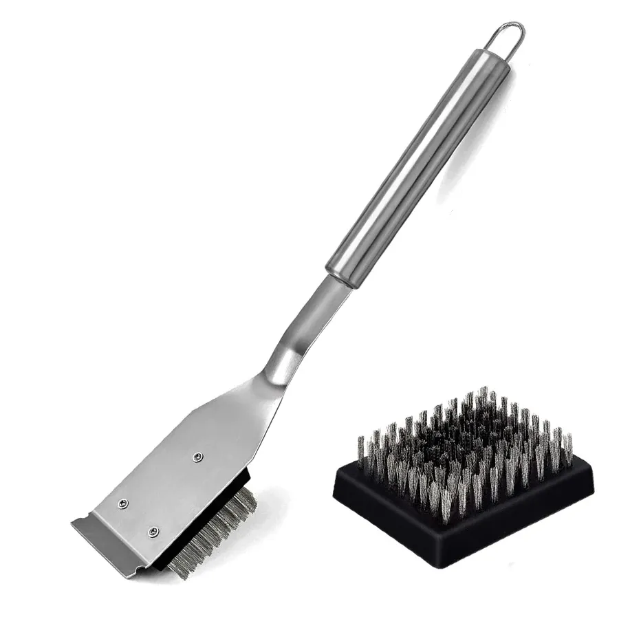 Brosse et grattoir pour gril en fil métallique, 16,5 pouces 9