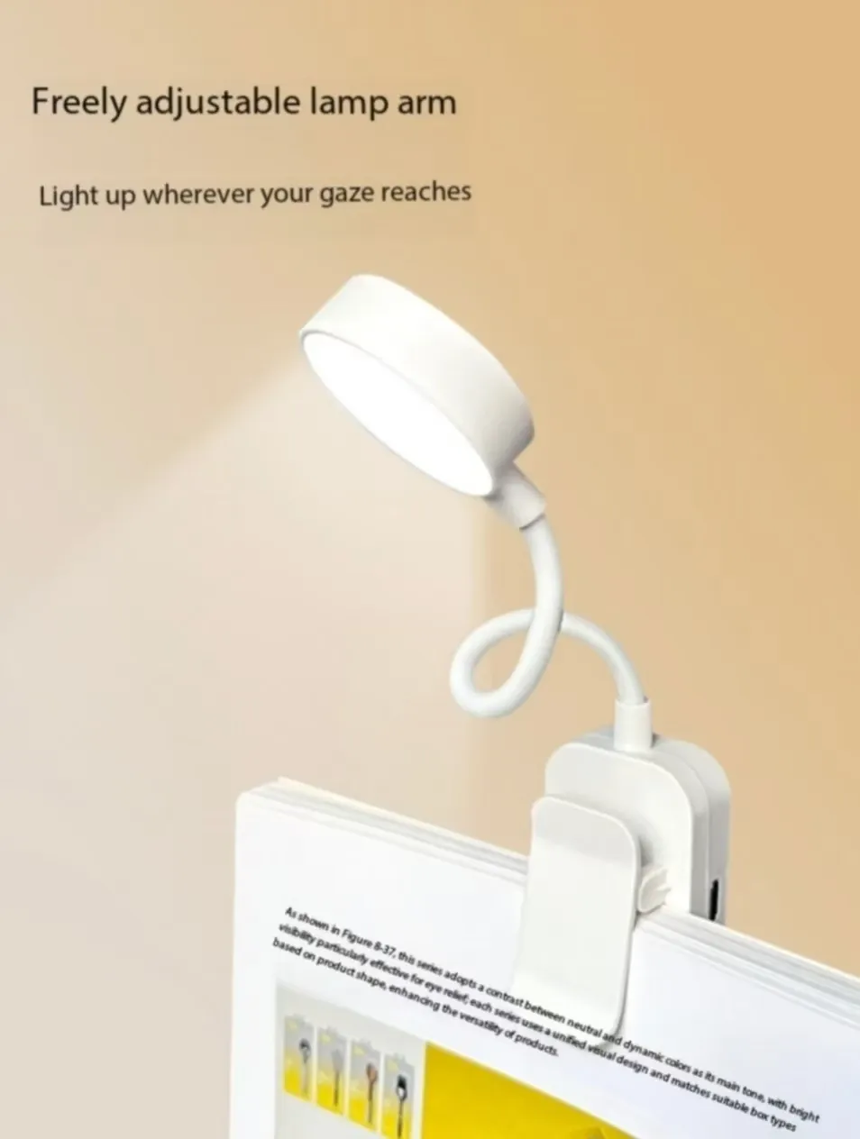 Lampe de lecture pliable mini LED rechargeable, vue d'ensemble