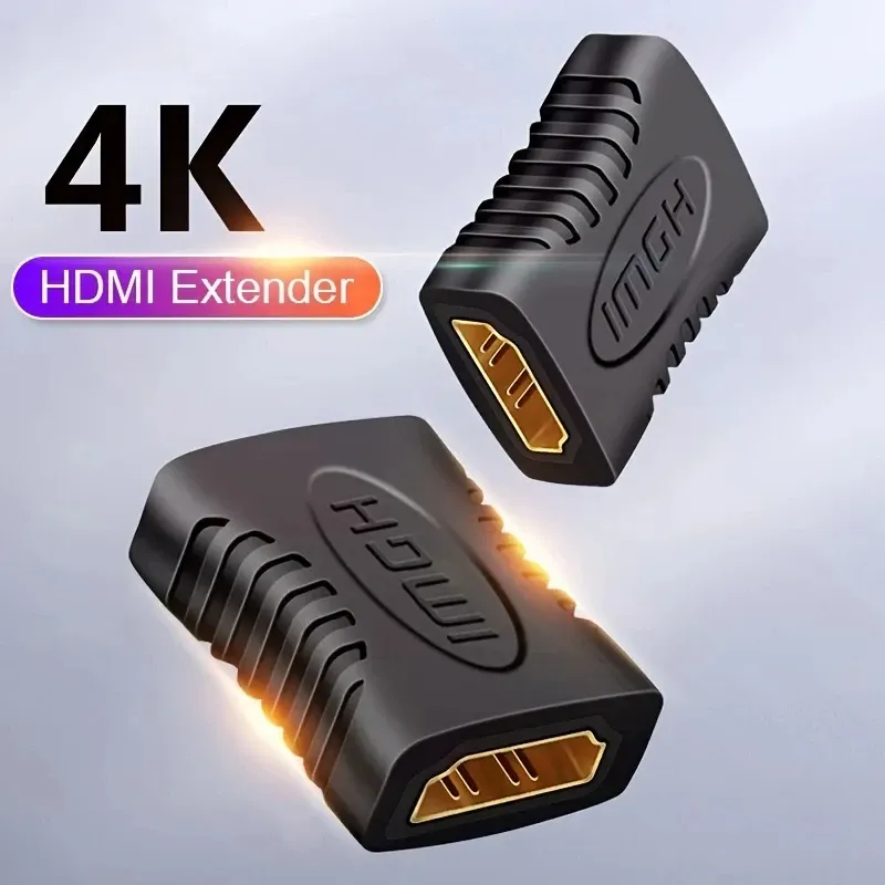 Rallonge HDMI 4K femelle à femelle, adaptateur de connexion audio-vidéo pour écran, moniteur, ordinateur portable, PS4/PS3, PC et téléviseur