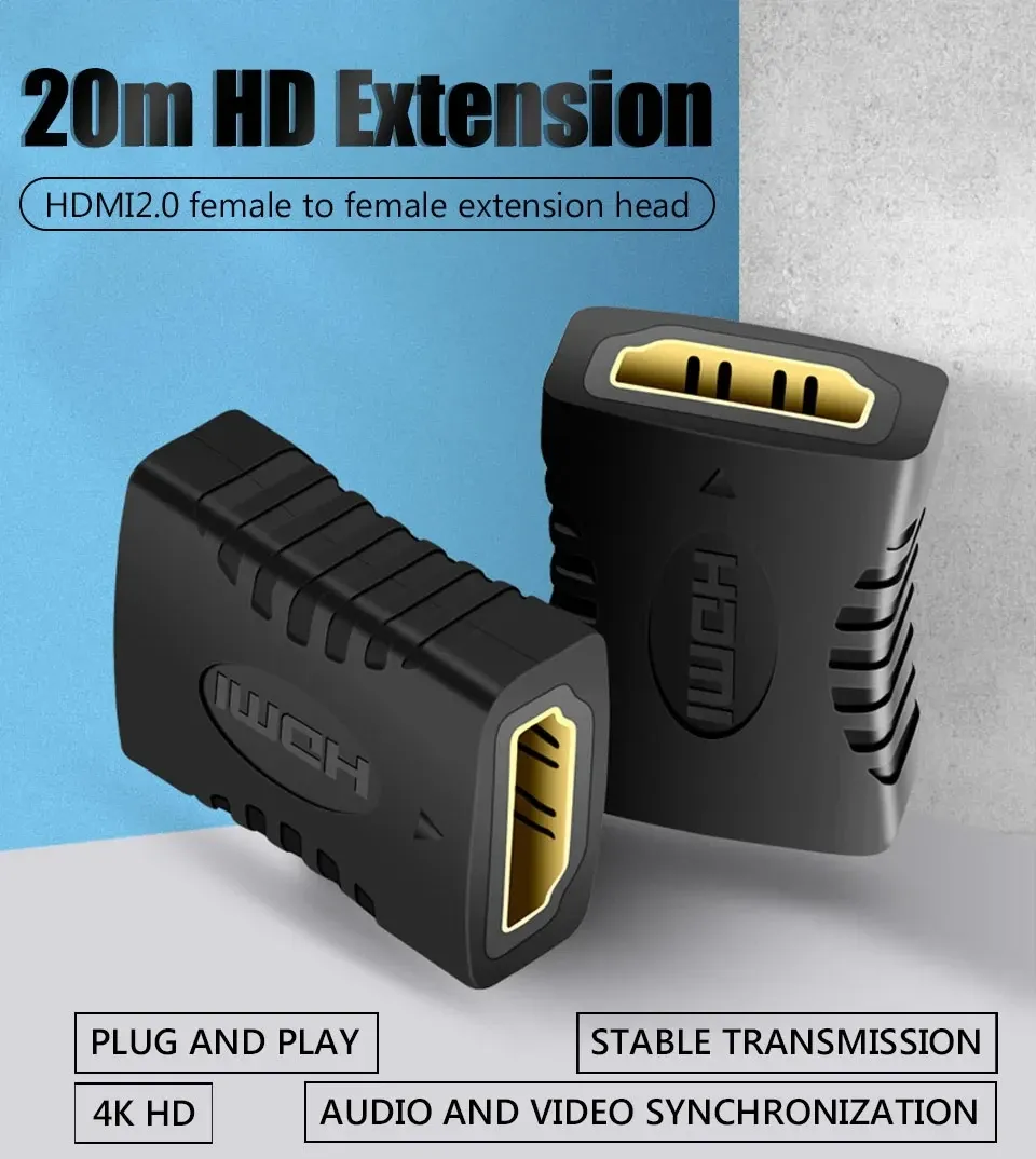 Adaptateur HDMI femelle à femelle, vue d'ensemble