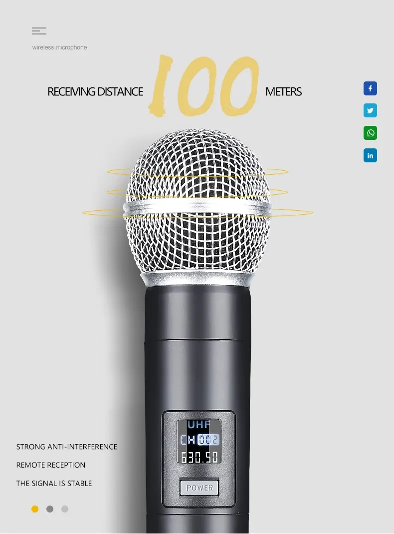 Microphone sans fil, finitions détaillées