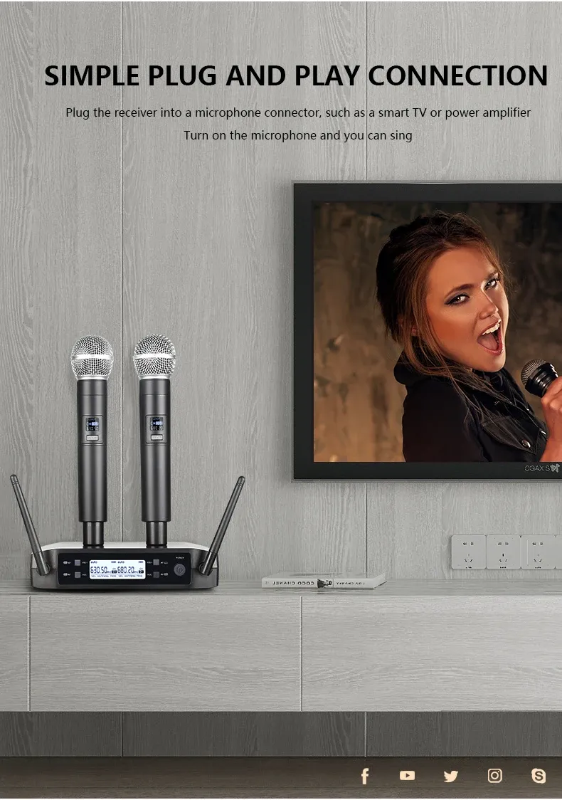 Microphone sans fil, ambiance festive