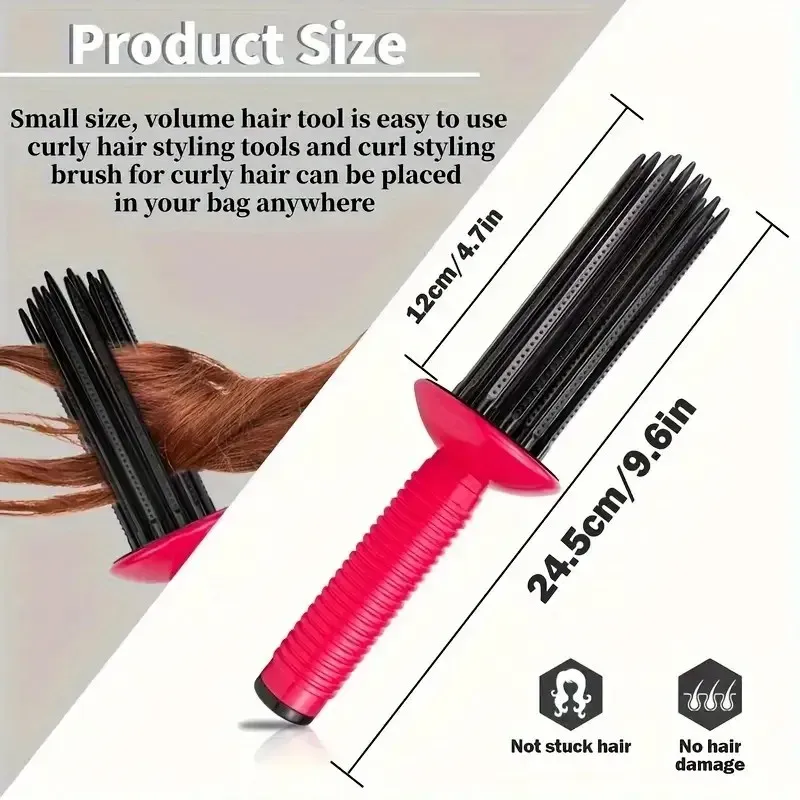 Peigne à rouleaux pour boucles volumineuses, design antidérapant, outils de coiffure professionnels, lot de 1/2 pièces 4