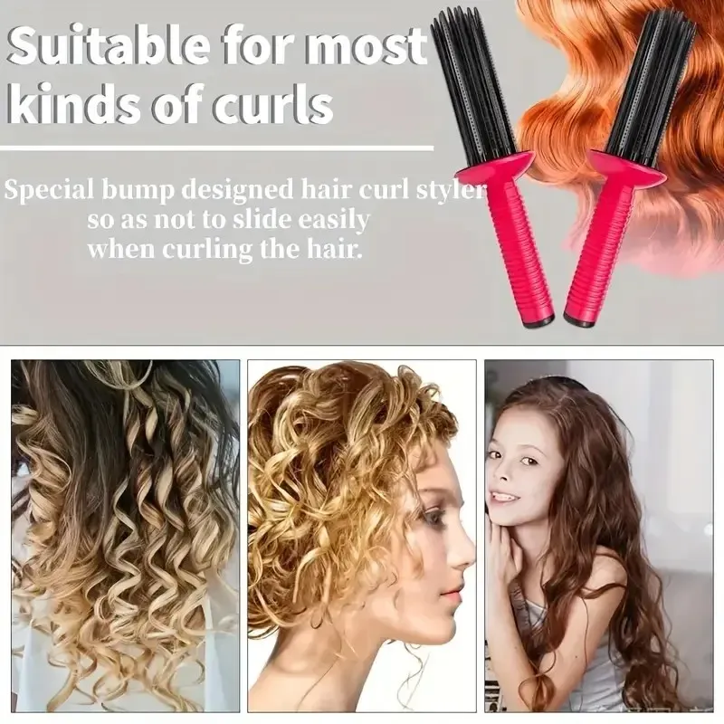 Peigne à rouleaux pour boucles volumineuses, design antidérapant, outils de coiffure professionnels, lot de 1/2 pièces 5