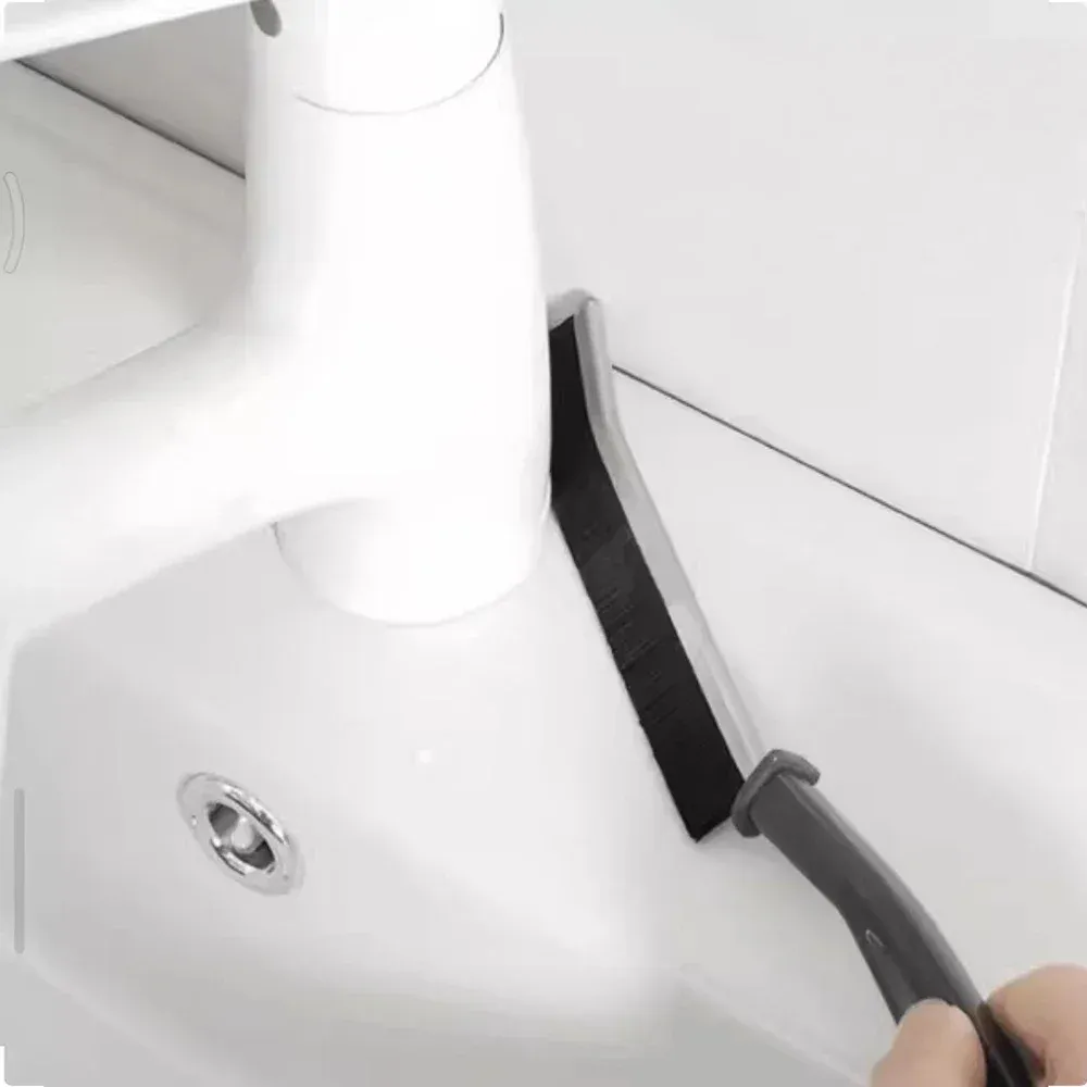 Brosse de nettoyage pour joints et interstices à poils durs coudés, pour carrelage, salle de bains, cuisine et toilettes 6
