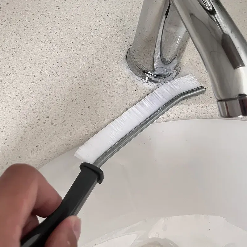 Brosse de nettoyage pour joints et interstices à poils durs coudés, pour carrelage, salle de bains, cuisine et toilettes 9