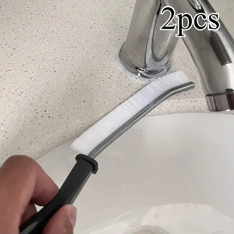 Brosse de nettoyage pour joints et interstices à poils durs coudés, pour carrelage, salle de bains, cuisine et toilettes 7