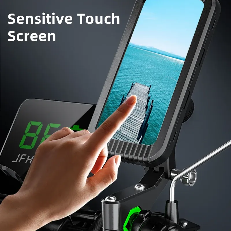 Support de téléphone pour moto et vélo, étanche, universel, rotatif à 360° et réglable 4