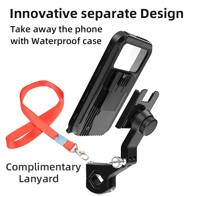 Support de téléphone pour moto et vélo, étanche, universel, rotatif à 360° et réglable 6