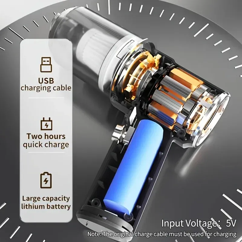 Aspirateur de voiture sans fil, détail du design