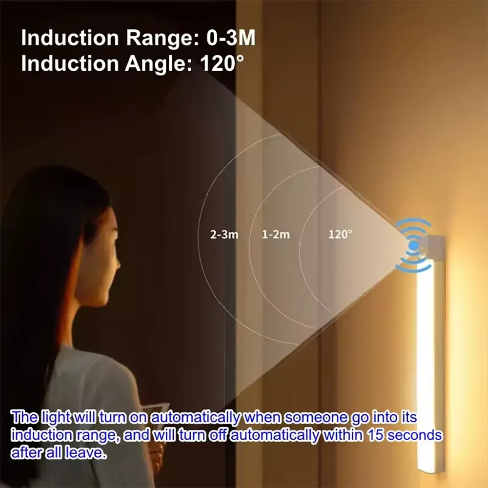 Veilleuse LED rechargeable USB à détecteur de mouvement pour armoire, cuisine et chevet 3