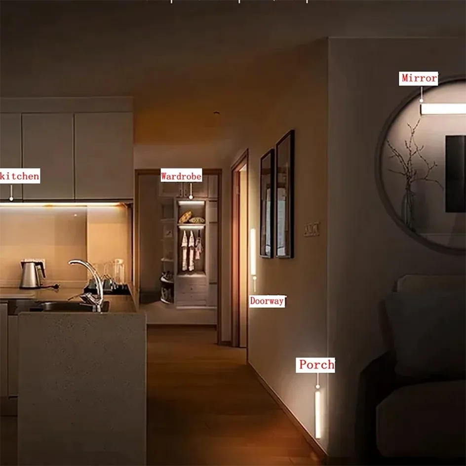 Barre lumineuse LED pour armoire, détail des modes