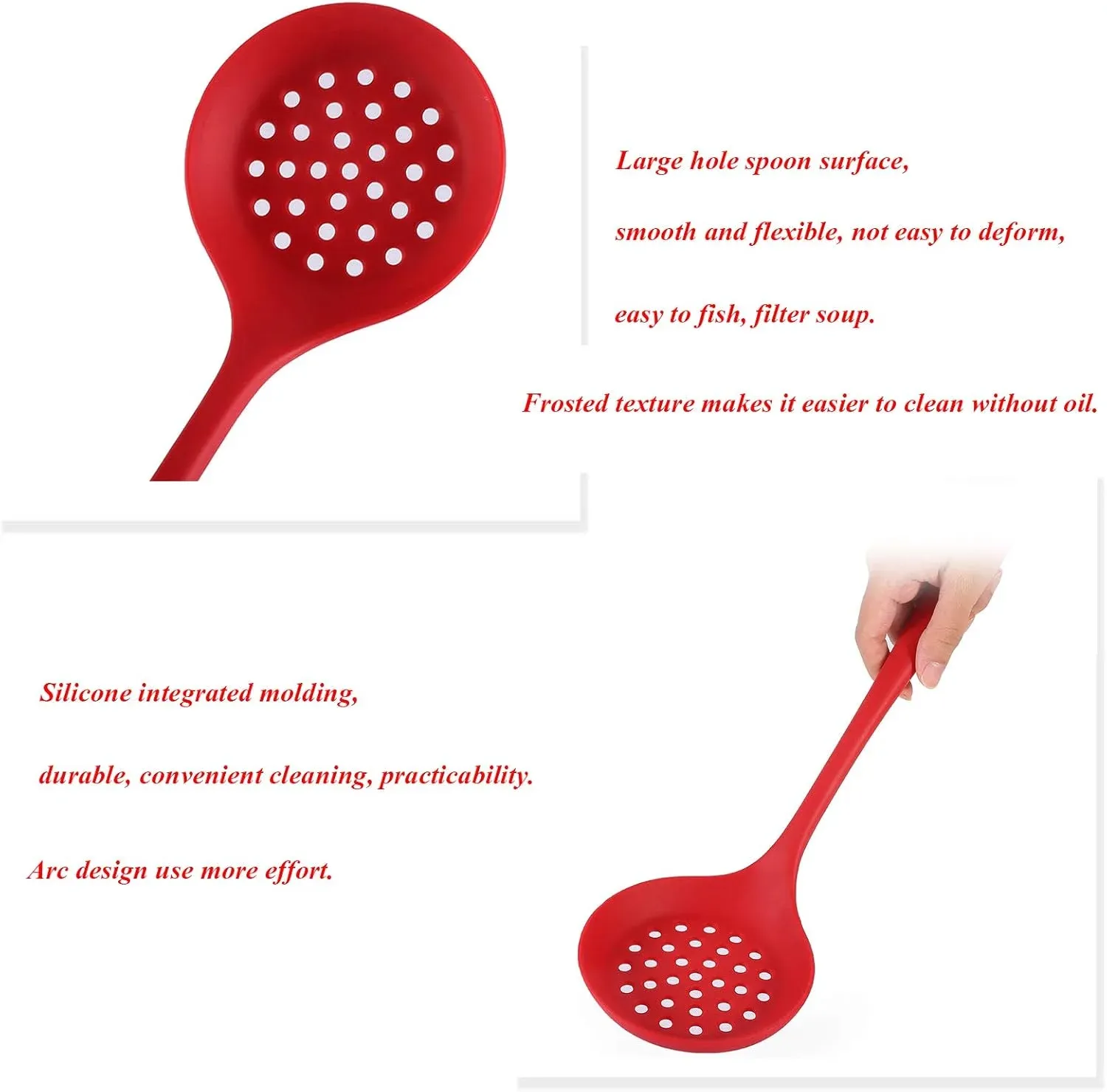 Cuillère écumoire en silicone antiadhésive 4