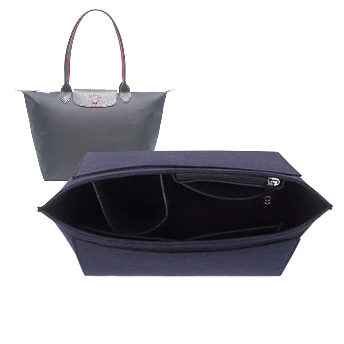 Insert de sac en feutre pour sac à main Longchamp, doublure et pochette à maquillage 8
