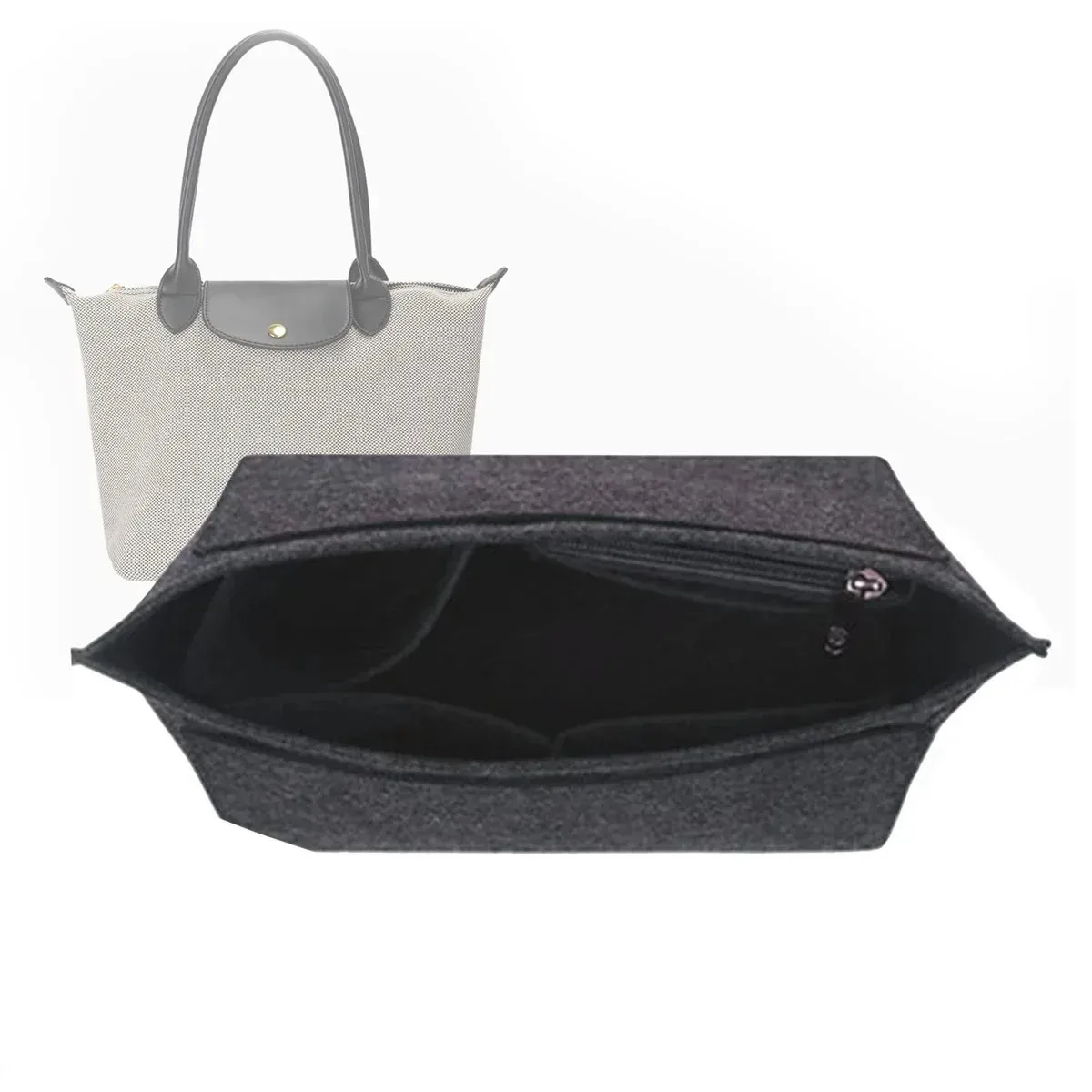 Insert de sac en feutre pour sac à main Longchamp, doublure et pochette à maquillage 9