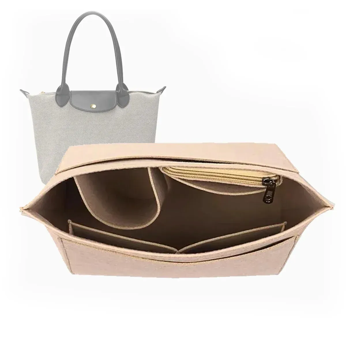 Insert de sac en feutre pour sac à main Longchamp, doublure et pochette à maquillage 10