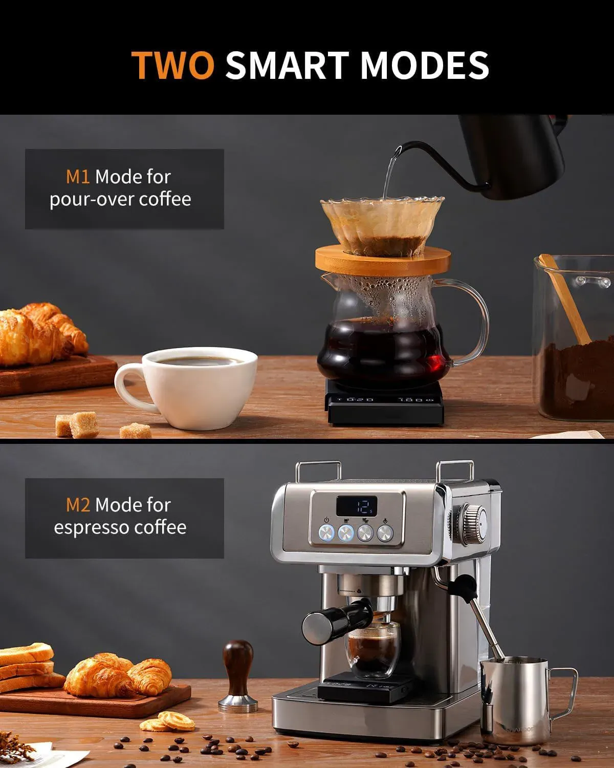 Balance à café en situation de préparation